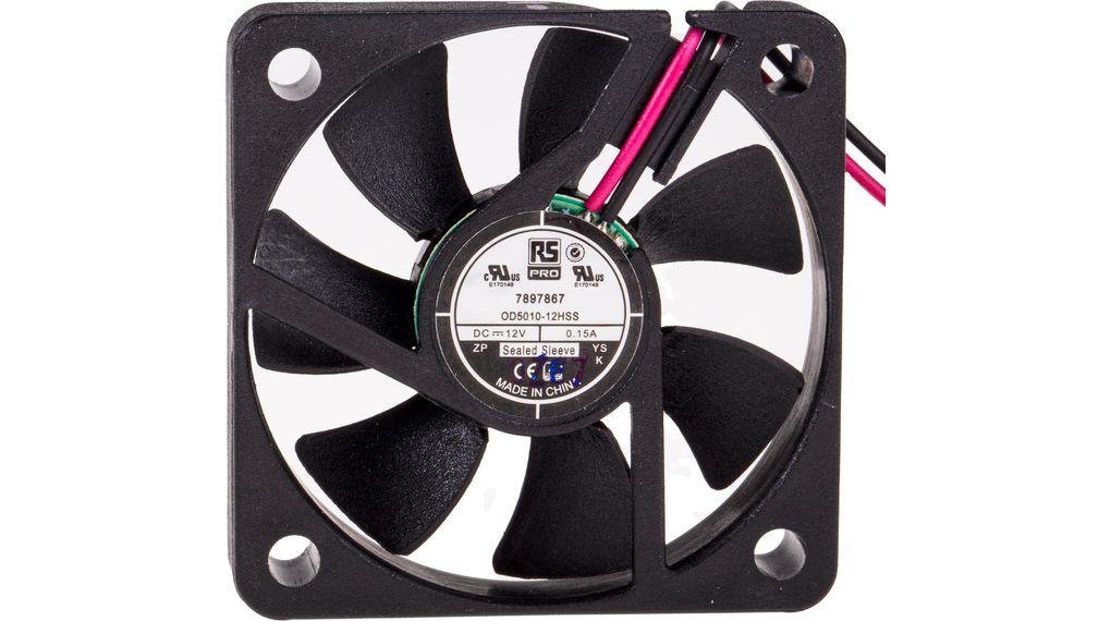 Axial Fan DC Sleeve 50x50x10mm 12V 12mA 30.4dBA 17.5m³/h IP44